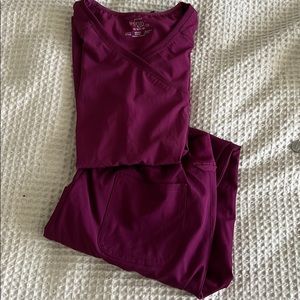 Cherokee burgundy scrub set